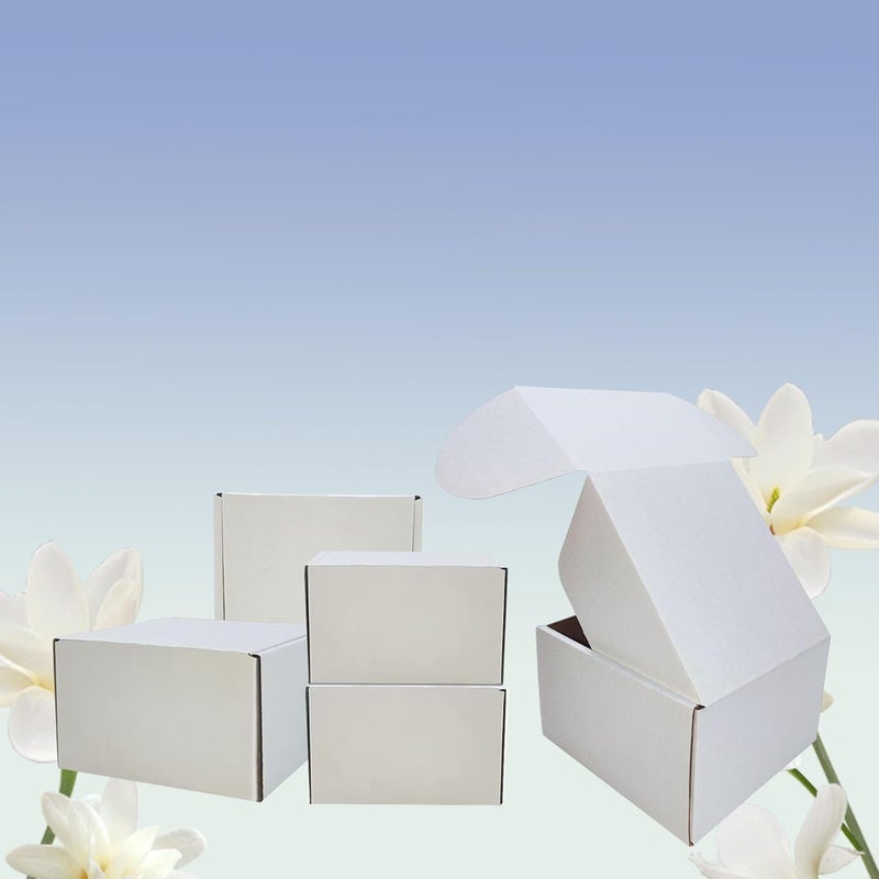 Livejun 5 x 5 x 3 inch Shipping Boxes Set of 25， White Corrugated Cardboard Box Mailer Boxes for Packaging Small Business Shipping，Mailing Boxes Bulk for Birthday Wedding Party Book Literature Gift Giving - Image 5